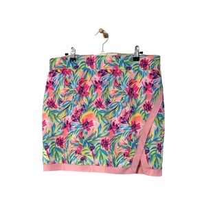 Stella Parker Floral Skort Peach Multi Medium Golf Tennis Athleisure Work Skirt